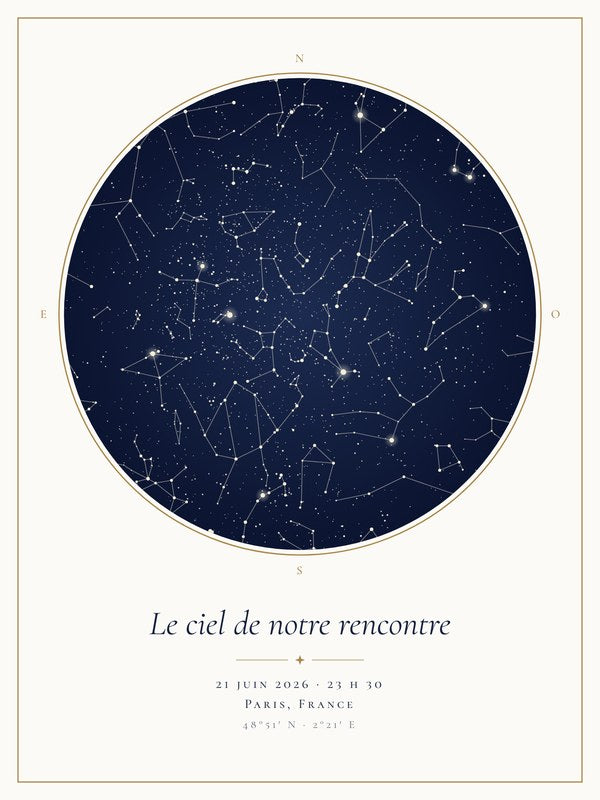 Affiche Carte du ciel étoilé